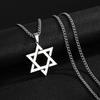 [Collana Coppia Esagramma] Collana Esagramma in Acciaio Inossidabile Nero Dorato - Ciondolo Stella Esagonale Gioielli Traforati Set Coppia - Regalo per le Feste