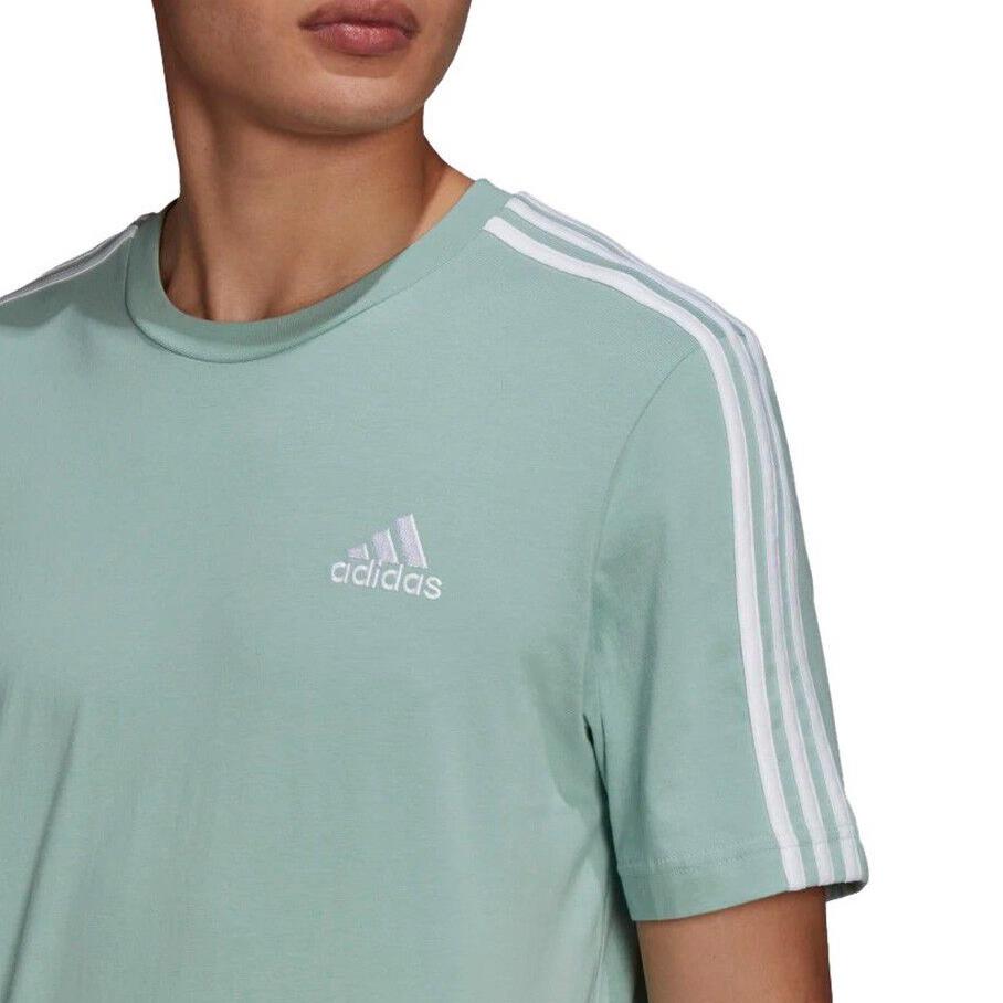 Adidas T Shirts Men's Turquoise Crew Neck Moderate Straight Fit GK9219