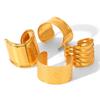 18k Gold Stainless Steel Wide-Face Open Bangle – Non-Fading, High-End Statement Bracelet.