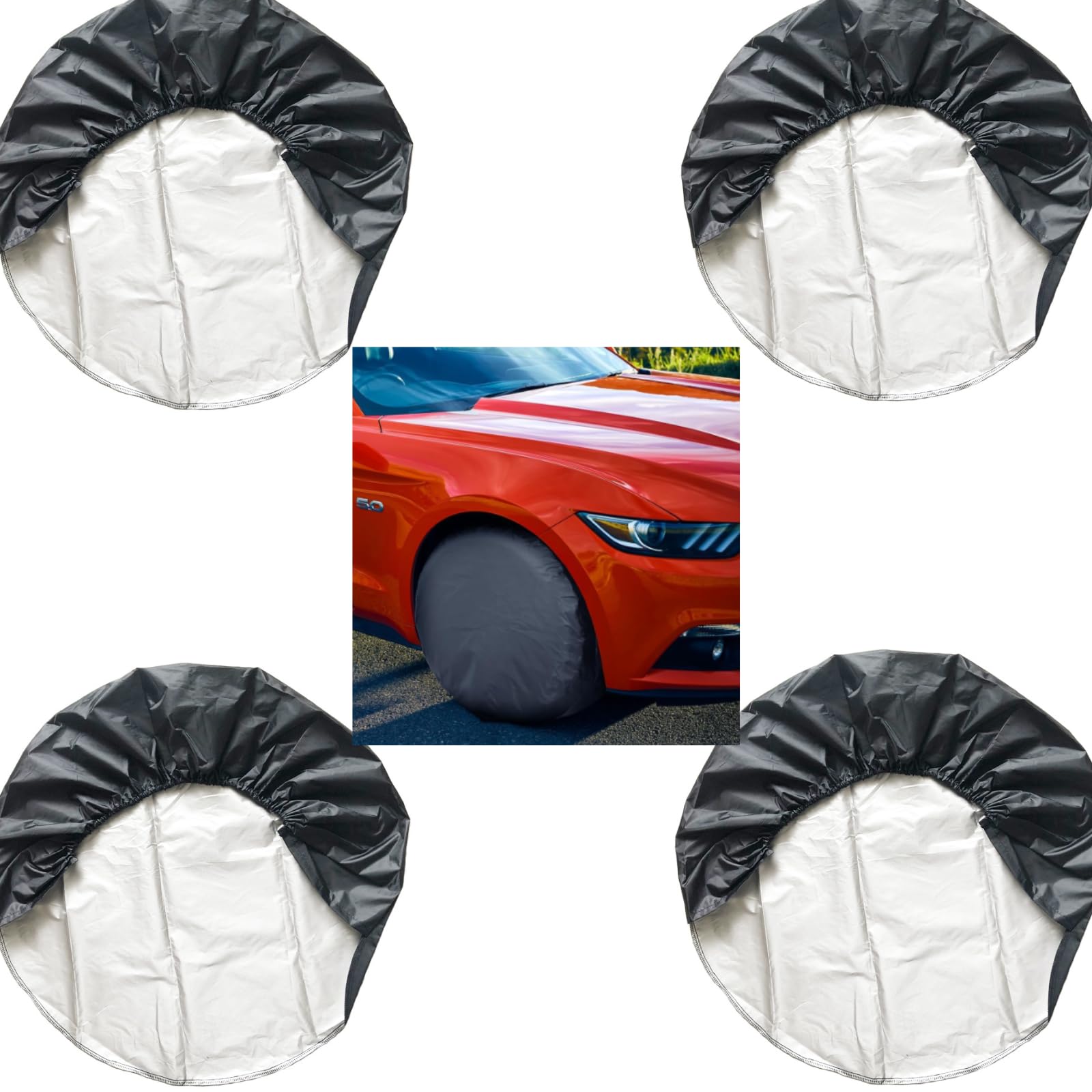 

ziyue Outdoor Tire Cover, Waterproof, Set of 4, Anti-Aging, UV Rays, Dirt-Proof, Dustproof, Windproof,