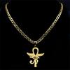 Ancient Egypt Egyptian Ankh Eternal Life Cross Eye Horus Key Life Pendant Necklace Amulet Talisman Protect Health Jewelry Rhinestone Charming