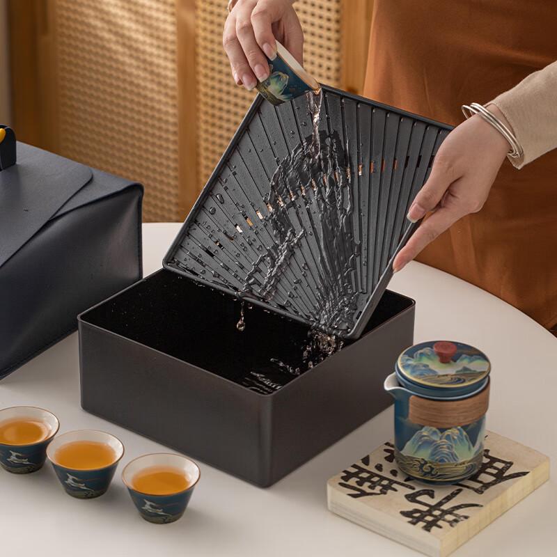 Chinese Ceramic Portable Tea Set