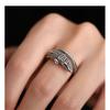 Anel Aberto Ajustável Masculino Feminino Prata Esterlina Design de Crocodilo Vintage Minimalista Joia Statement