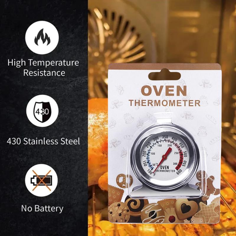 Stainless Steel Oven Thermometer Large Dial Baking Bbq Cooking Meat Food Temperature Measurement Hang Stand Kitchen Supplies