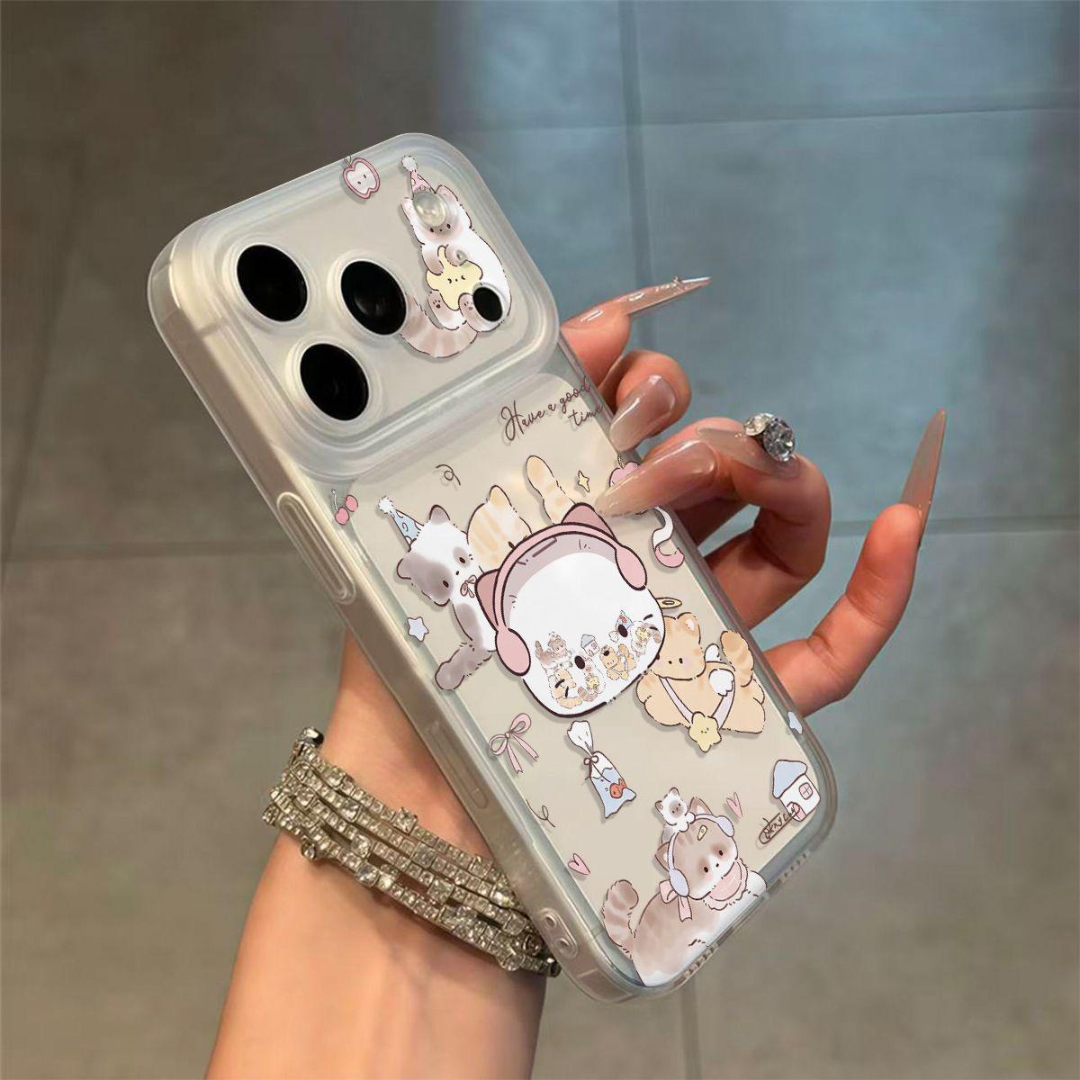 

Cat-Themed Drop-Proof Phone Case for Apple 17 Pro Max with Integrated Camera Button iPhone 14 Pro