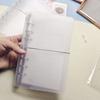 A6 Frosted Transparent Binder with Straps - Portable Student Planner & Loose-leaf Notebook Cover