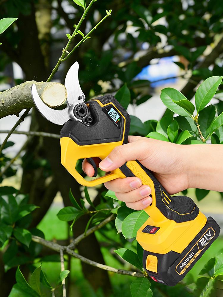 MELLWIN 50MM Brushless Electric Pruning Shears Garden Fruit Tree Bonsai Pruning Electric Scissors For Makita 18V Battery Pin