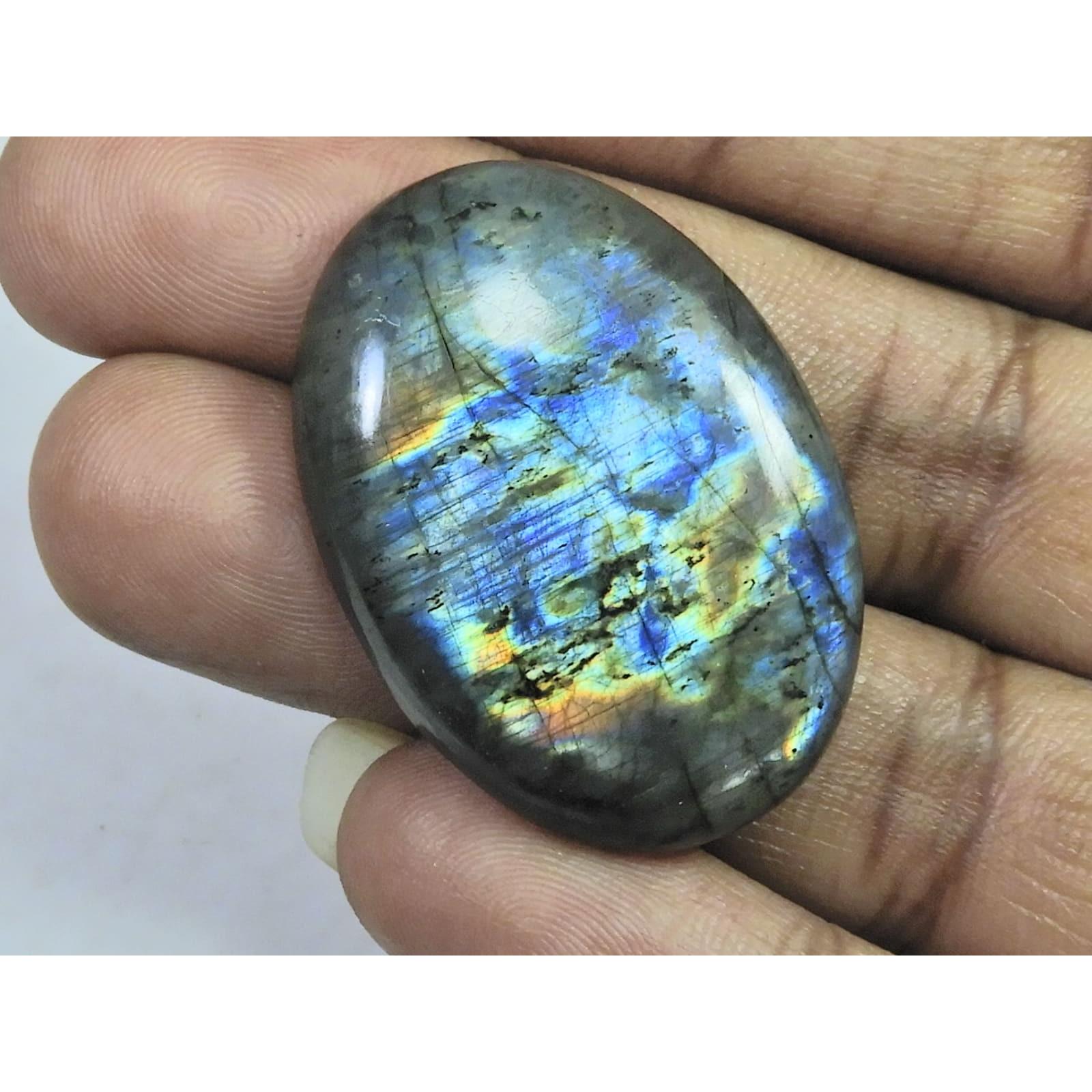 

26X37X07MM Natural Purple Labradorite Spectrolite Oval Loose Gemstone 68Cts. D-397