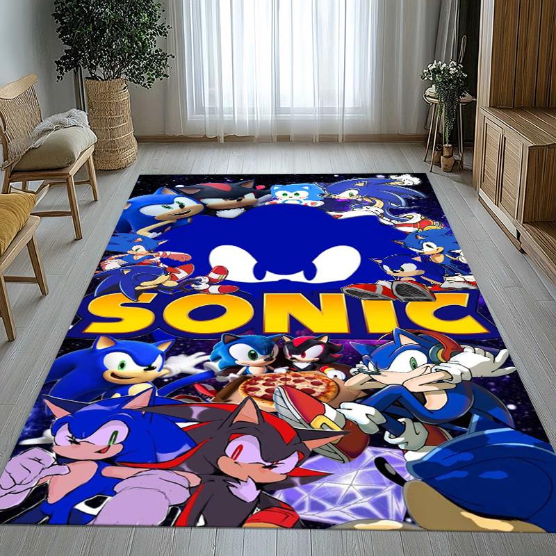 Retro S-Sonic Cartoon Games Living Room Non-Slip Area Rug Soft Carpet for Bedroom Kids Playroom Sofa,Home Decor Doormat Gift