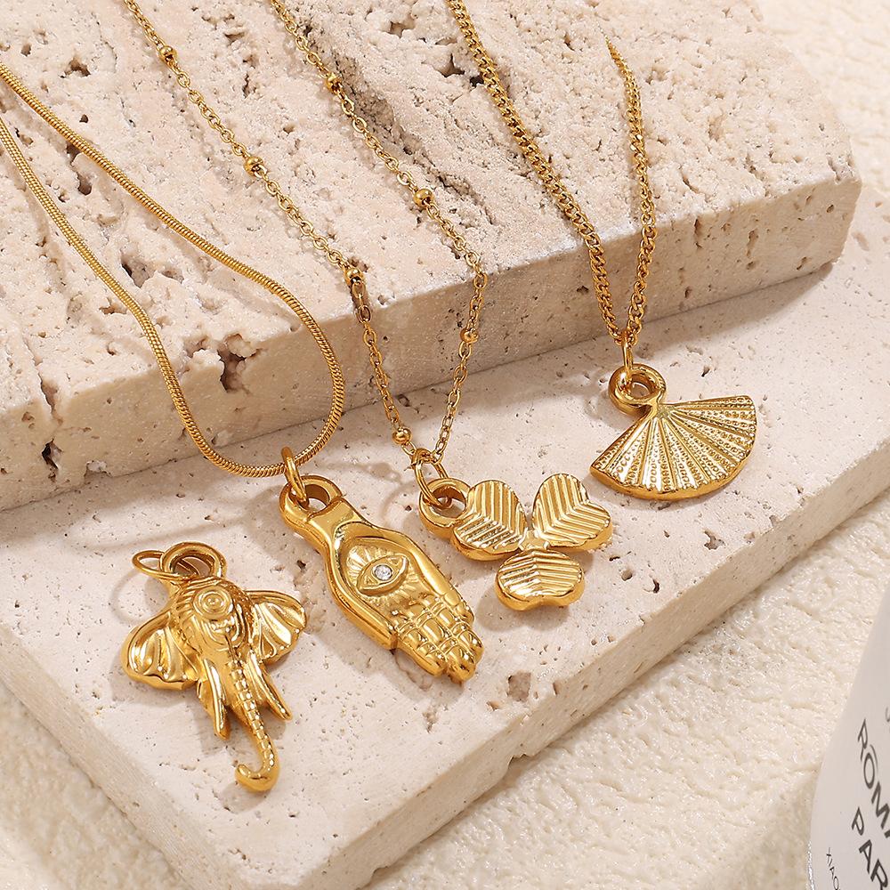 European and American stainless steel DIY pendant accessories plated 18K gold pendant palm hexagram shape pendant jewelry women