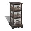 VidaXL Storage Shelf Wood Brown 3 Woven Baskets