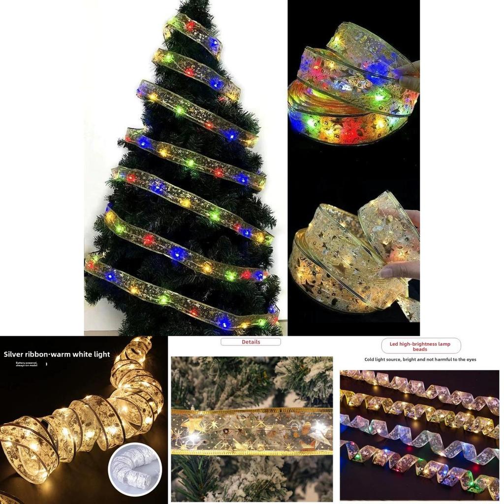 Christmas Led Ribbon Lights With Battery Box For Tree Decor And Festive Scene Lighting