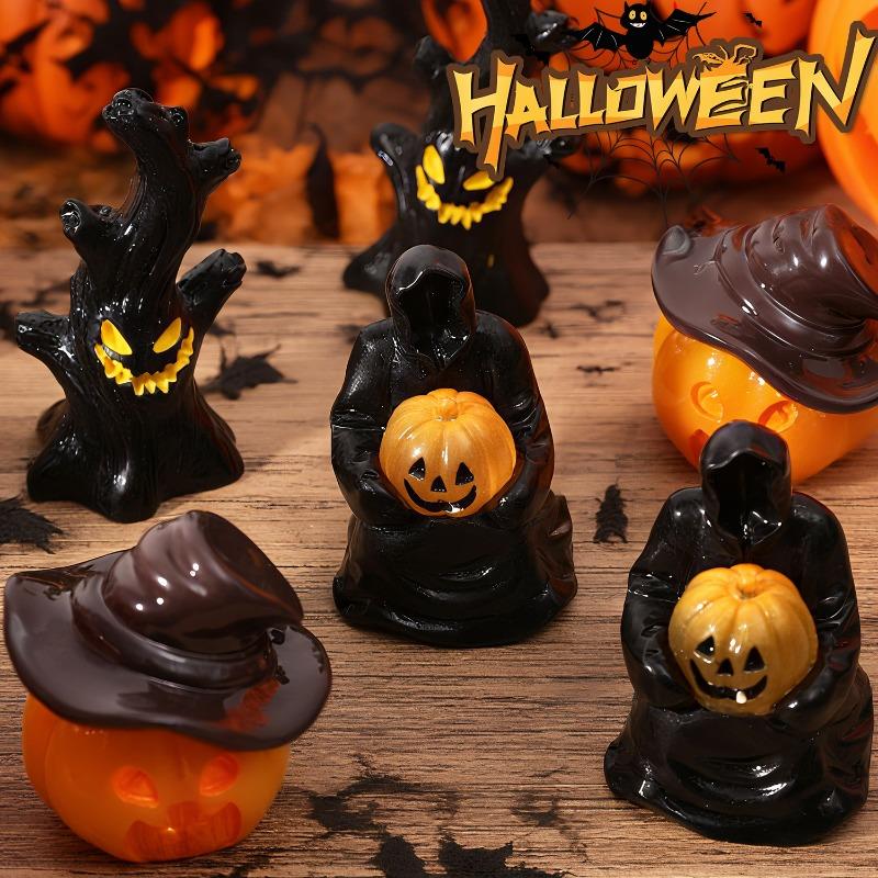 3PCS Halloween Ornaments Resin Figurines Spooky Cute DIY Decorations Desktop Decor Haunted House Party Supplies Holiday
