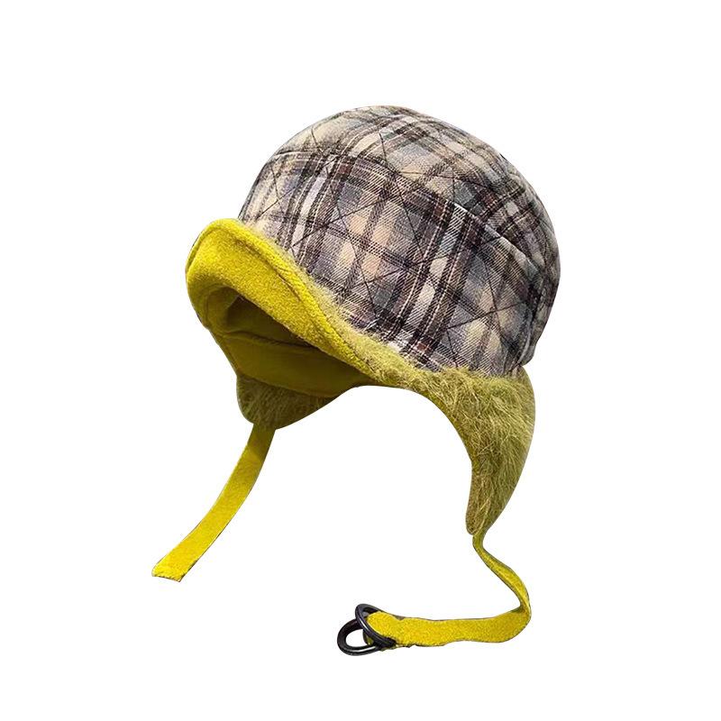 New Double sided Ear Protection Hat for Women Winter Windproof  Coldproof and Warm Pullover Lei Feng Hat Outdoor Travel Pilot Hat