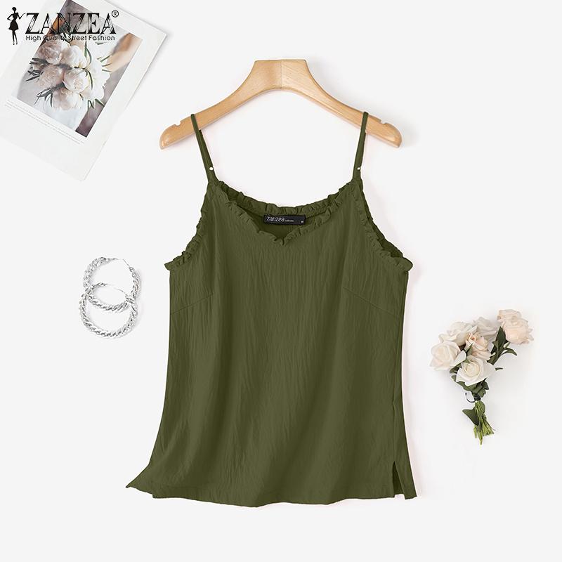 ZANZEA Women Summer Casual Sleeveless Straps Camisoles