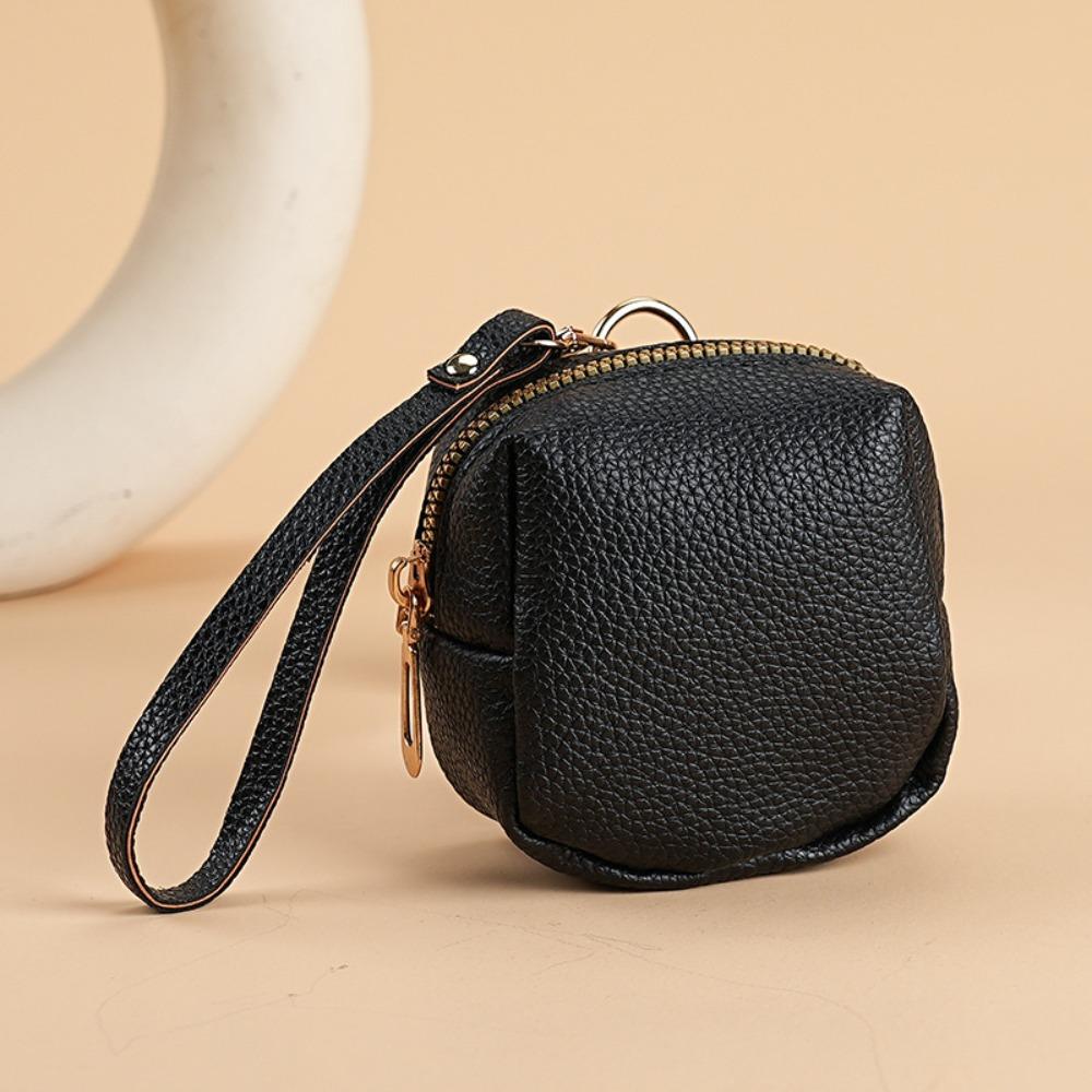 

Fashion Soft PU Leather Coin Purse Portable Zipper Mini Change Wallet Square Lipstick Storage Bag чёрный