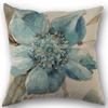 Indigold Watercolor Flower Pillow Cover Blue Bird Floral Cushion 45X45Cm Linen Pillowcase Decoration Salon Cushion Cover