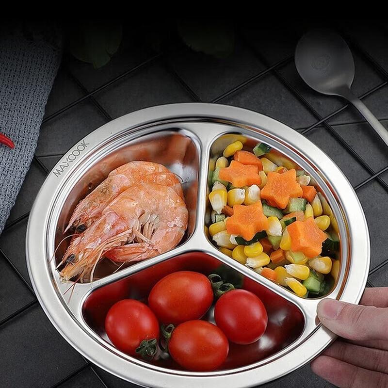 MAXCOOK 304 Stainless Steel 3-Compartment Plate