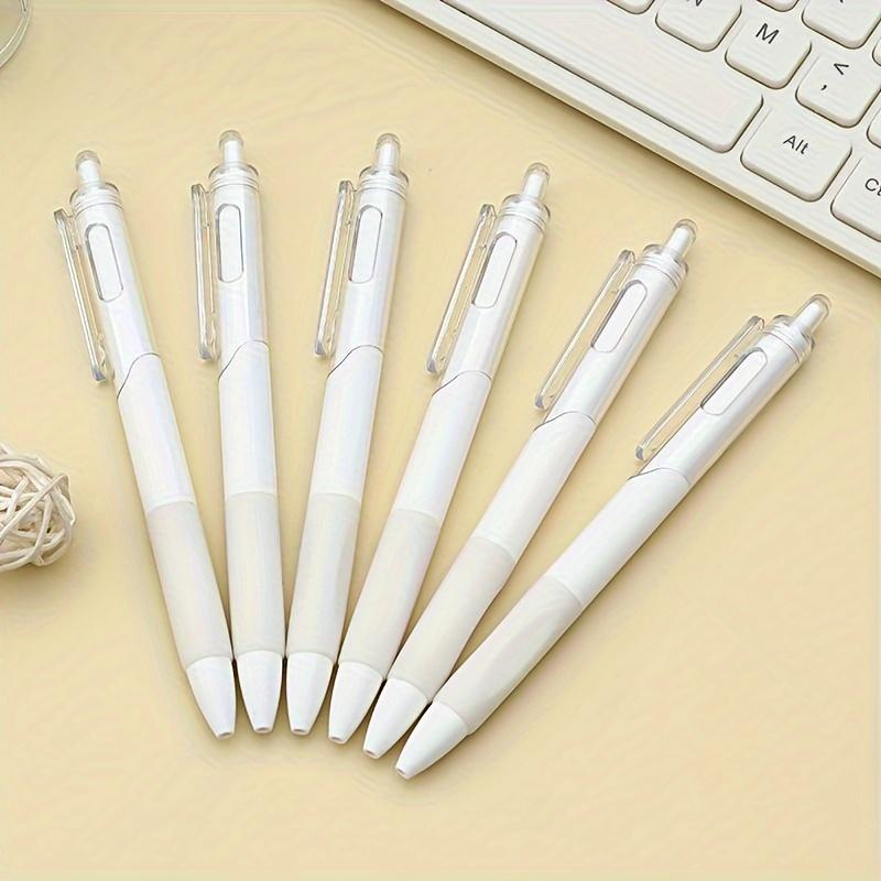 5 Pcs minimalist style 0.5mm push ballpoint pens, gel pens, daily writing pens (black ink)