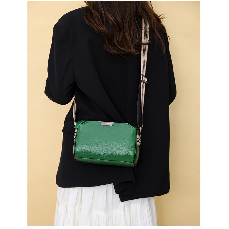 New Arrival Women's Top Grain Leather Mini Bag - Color Block Crossbody Shoulder Bag with Spacious Design for Casual & Trendy Outfits