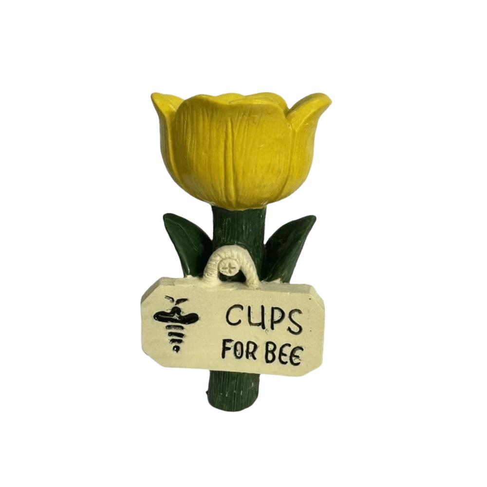 

Flower Shape Insect Drinking Cup Colorful Bee Watering Station Watering Cup Garden Decoration Yard