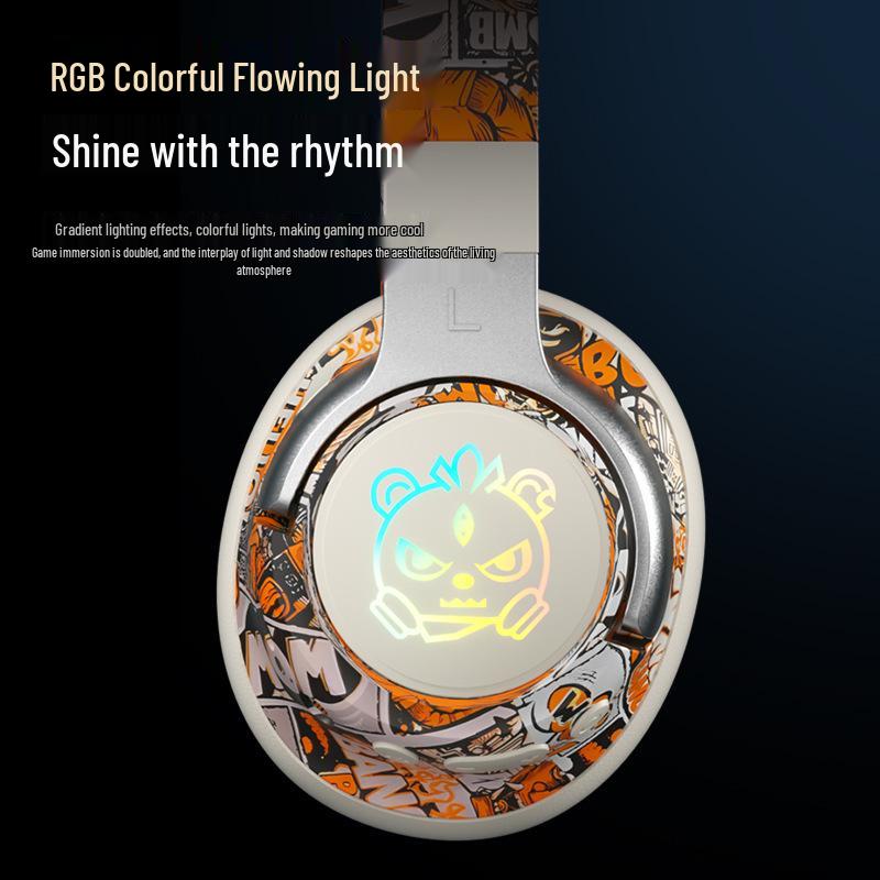 2025 Graffiti Chinese Trend Wireless Bluetooth Gaming Headphones with Ultra-long Battery Life