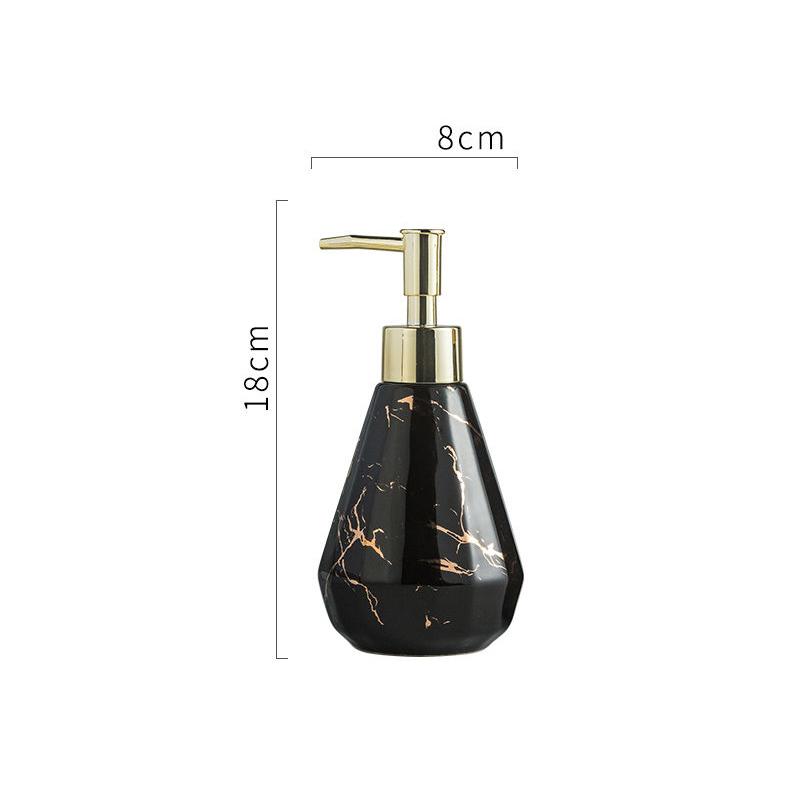 Simple Ceramic Diamond Storage Bottle Marbled Lotion Shampoo Storage Bottle Soap Liquid Container Bathroom Ornament Accessories