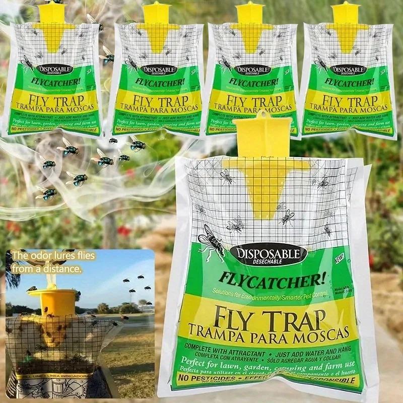 Outdoor Hanging Fly Trap Bags, Baitless Empty Insect Catcher, Mosquito & Wasp Killer Bags for Garden & Patio Pest Control