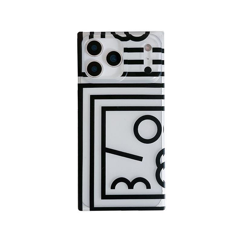 

Black & White Geometric Phone Case - Compatible with iPhone 16 Pro Max, 17 Pro, and 15 iPhone 14 Pro