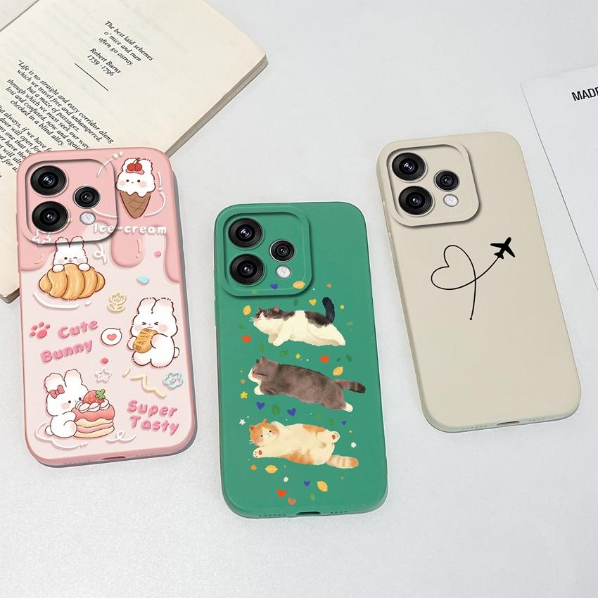 For Oppo Reno 15 14 13 12 11 Pro 15F 15C 11F Phone Shell Elegant Flowers Soft Liquid Silicone Lightweight Case for OPPO Reno Shockproof Durable Bumper