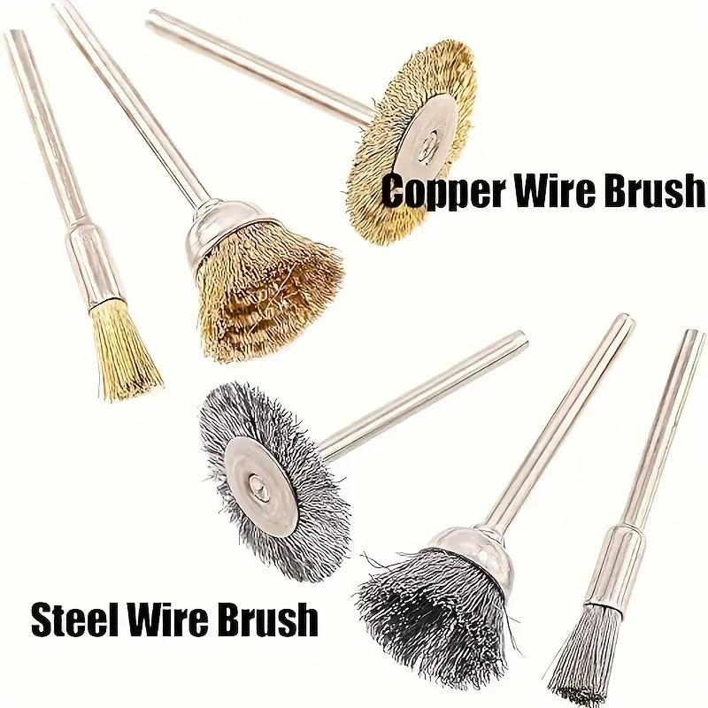 3/9pcs Steel Brush Wire Wheel Tools Wire Brushes Grinders Rotary Power Tools Drills Polishing Wheels T-shaped Brush Accessories