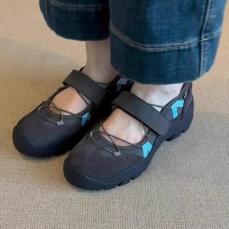 Insole Thick-soled Functional Style Korean Dad Shoes for Women 2025 Summer Ballet Sports  Jane Shoes