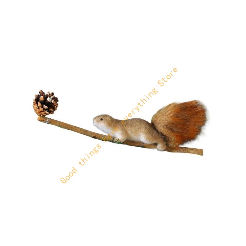 Christmas Tree Squirrel Hanging Ornament Artificial Squirrel Decoration For Christmas Tree Door Mantel Window Display 55KF