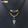 Stacked Artificial Leather Rope Beaded Necklace Men Vintage Layered Tribal Arrow Pendant Necklace For Men Jewelry Collar Hombre