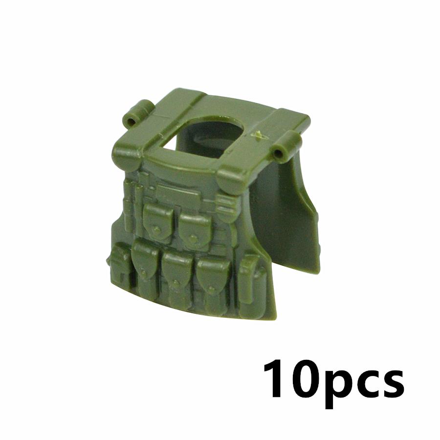 WW2 Militärzubehör Brick City Polizeikräfte Helm Rucksack Schwere Rüstung Weste Baustein Soldatenfiguren Waffe Kinderspielzeug