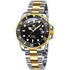 OLEVS Men's Mechanical Watch Automatic Manual Winding Arm Clock Waterproof Luminous Date Stainless Steel Present Watch for Man Black