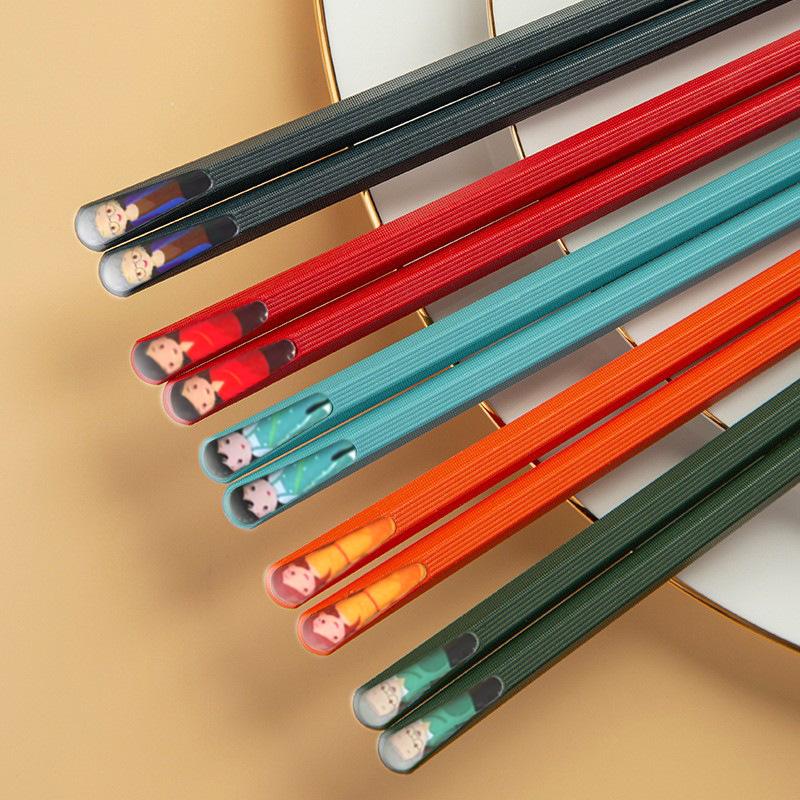 Family Anti-mold Alloy ChopsticksOne Chopstick Per Person One Chopstick Gift Box Colorful Chopsticks