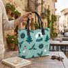  Christmas Print Canvas Tote Bag Fashion Casual Large Capacity Handbag for Daily Use