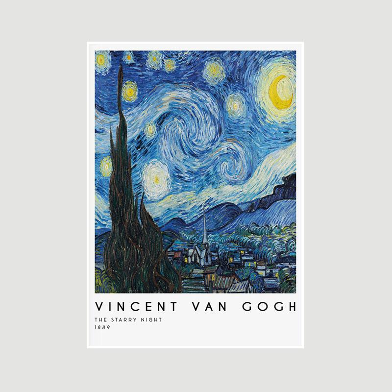 Modern Home Decor Famous Oil Painting Poster Vintage White Paper Poster Wall Art Pictures Living Room Bedroom Bar Cafe Decoration Mural