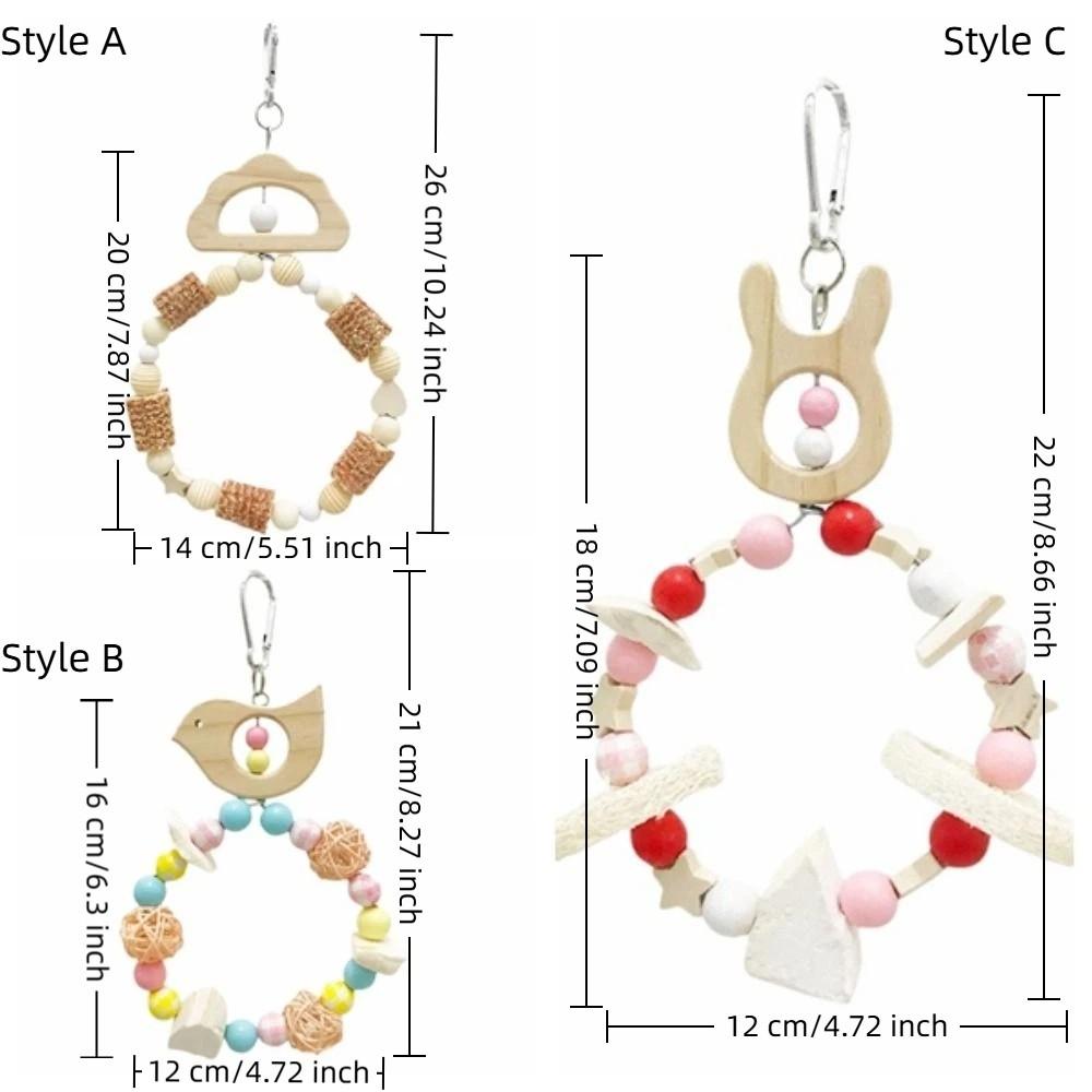 Hanging Bird Swing Toy Wooden Bird Climbing Stand Grinding Claws Chewing Perch  Training Purpose