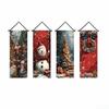 4pcs 2D Flat Christmas Flag Banners Snowman Xmas Decoration  Indoor Decoration