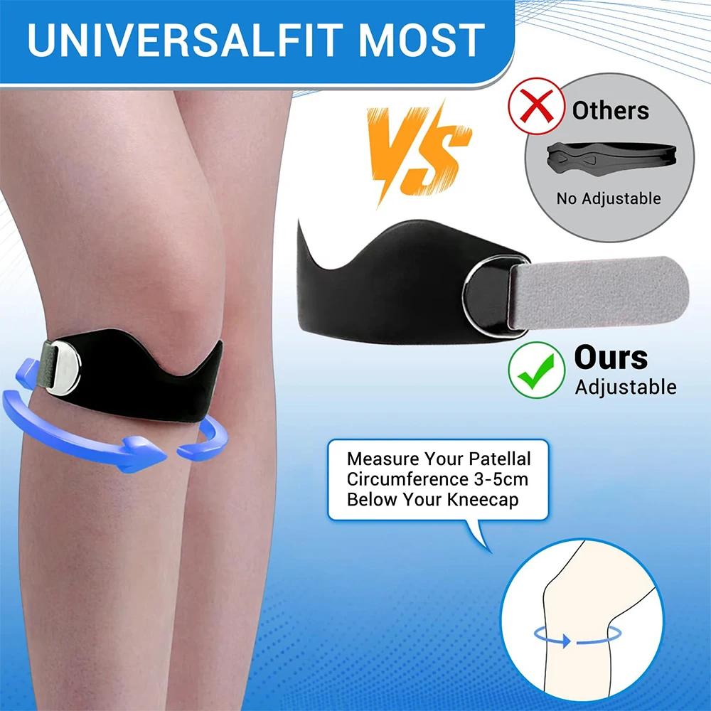 Patella Tendon Knee Strap for Pain Relief Basketball Stabilizer Brace Silicone Band Elasticity Fixed Supportion Patellar Ring