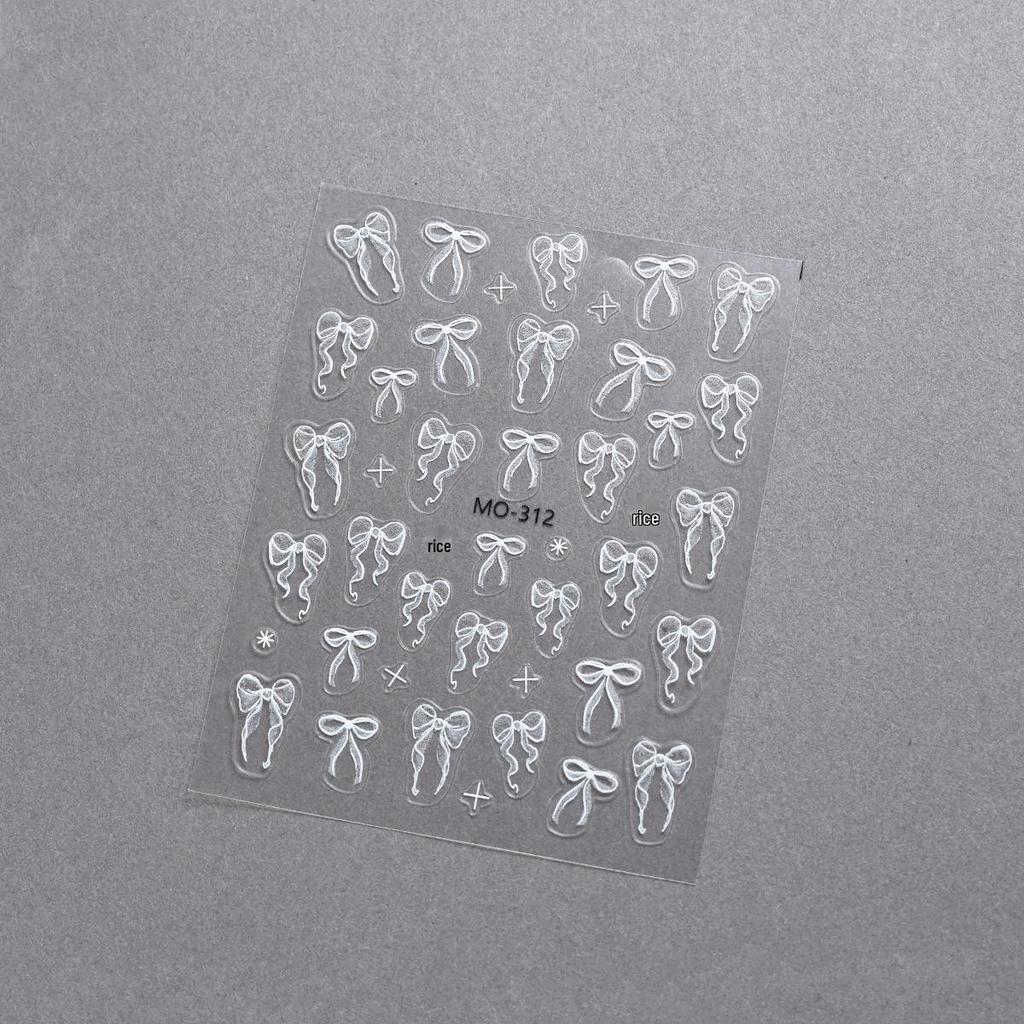 Weiße 3D Ballett Schuhe & Schleifen Nagelsticker - Dünne und Haltbare DIY Nagelaufkleber