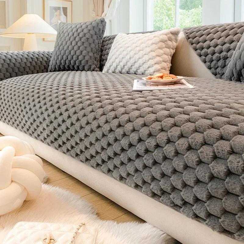 

Продажа подушек для дивана в кремовом стиле, утолщенных плюшевых противоскользящих подушек для сидений на осень и зиму, новые чехлы, тканевое полотенце 70*70cm