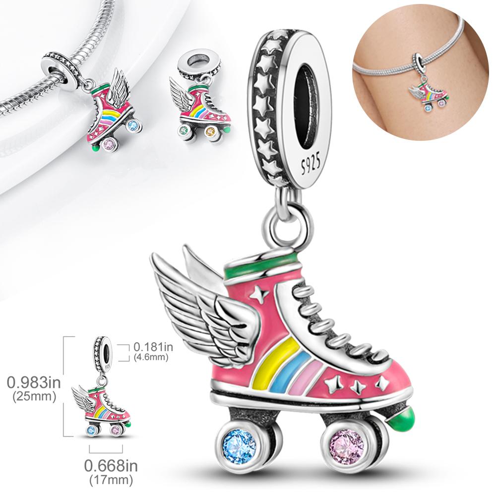 Figure Skate Pendant Copper Plated Fit Charms Copper Plated Original Bracelet For Jewelry Making