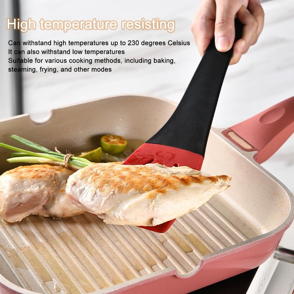 3 in 1 Design Kitchen Tongs Silicone Cooking Spatulas Easy to Clean Food Tongs  Home Restaurant красный