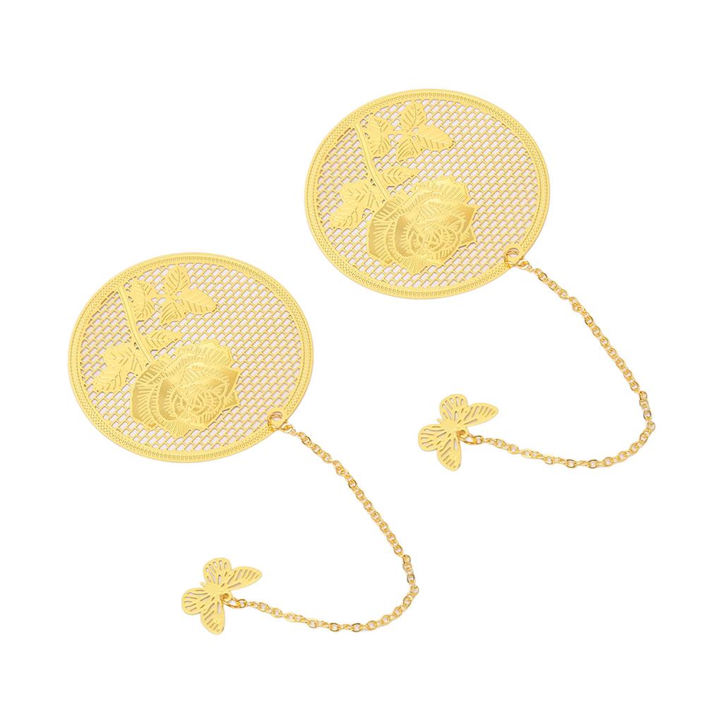 2pcs Leaf Vein Bookmark Exquisite Vintage Chinese Style Hollow Out Metal Bookmark for Student Office Birthday Present