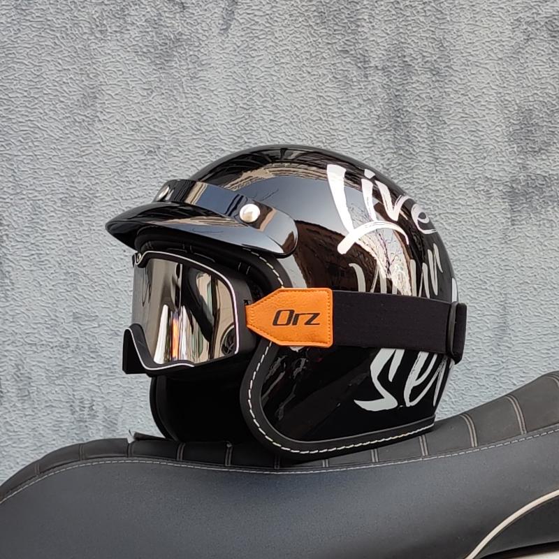 ORZ high-quality motorcycle retro helmet 3/4 semi covered helmet couple scooter cascos para moto capacetes de moto