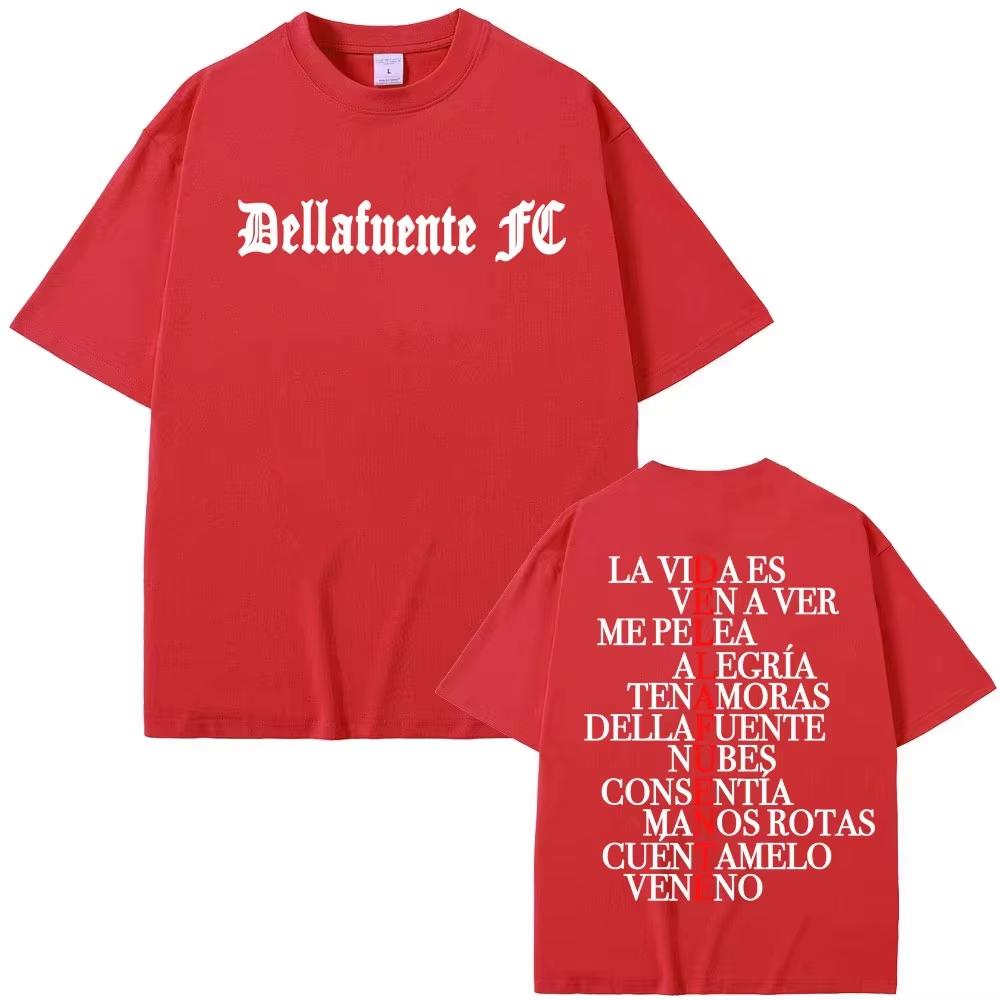 Rapper Dellafuente Album Letters Print Tshirts Men Women Vintage Hip Hop Pop Music T Shirt High Quality Shortsleeved Top