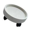 Flower Pot Tray Wheels Round Shape Removable Rotating Wheels Plant Stand for Balcony White